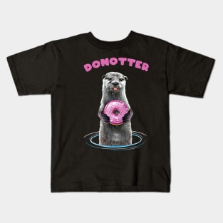 Donotter, Otter eat sweet pink donut, adorable animals and cute donuts Kids T-Shirt